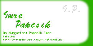 imre papcsik business card